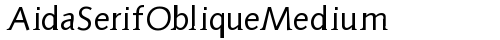 AidaSerifObliqueMedium Regular truetype font
