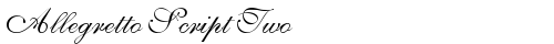 Allegretto Script Two Regular free truetype font