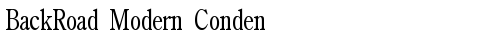 BackRoad Modern Conden Regular free truetype font