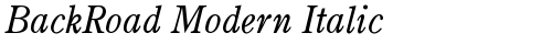 BackRoad Modern Italic Italic TrueType-Schriftart