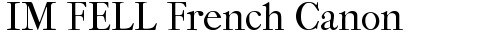 IM FELL French Canon Regular truetype font