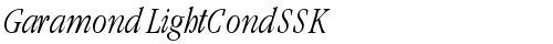 GaramondLightCondSSK Italic free truetype font