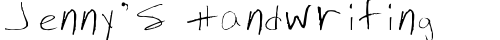Jenny's Handwriting Regular truetype font