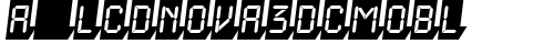 a_LCDNova3DCmObl Regular truetype font