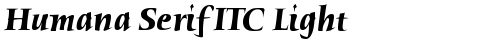 Humana Serif ITC Light Bold Italic free truetype font