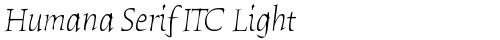 Humana Serif ITC Light Italic free truetype font