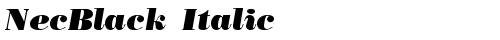 NecBlack Italic Regular free truetype font