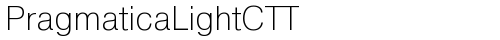 PragmaticaLightCTT Regular free truetype font