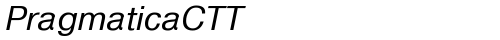 PragmaticaCTT Italic TrueType-Schriftart