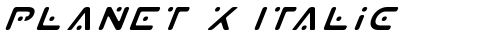 Planet X Italic Italic free truetype font