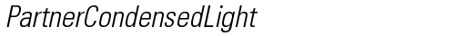 PartnerCondensedLight Oblique free truetype font