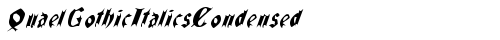 QuaelGothicItalicsCondensed Regular free truetype font