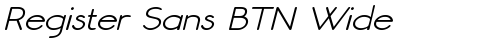 Register Sans BTN Wide Oblique free truetype font