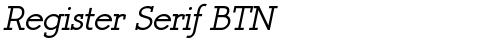 Register Serif BTN BoldOblique free truetype font