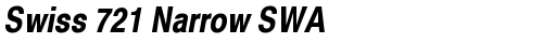 Swiss 721 Narrow SWA Bold Oblique free truetype font