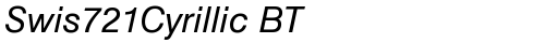 Swis721Cyrillic BT Italic truetype шрифт