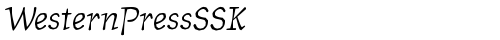 WesternPressSSK Italic truetype font