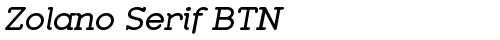 Zolano Serif BTN BoldOblique free truetype font