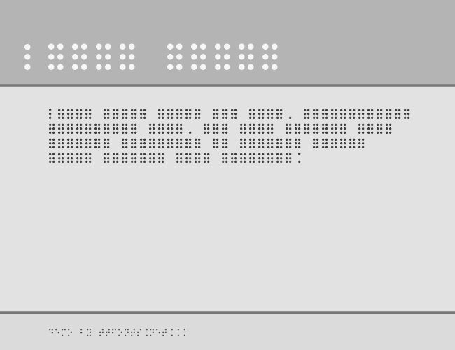 Braille example