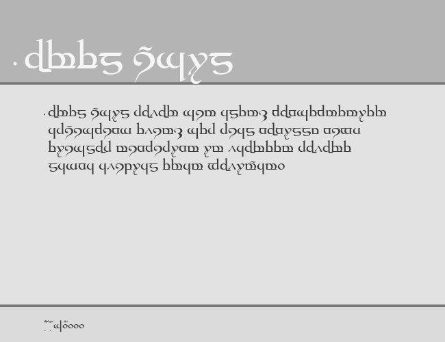 Tengwar Quenya example