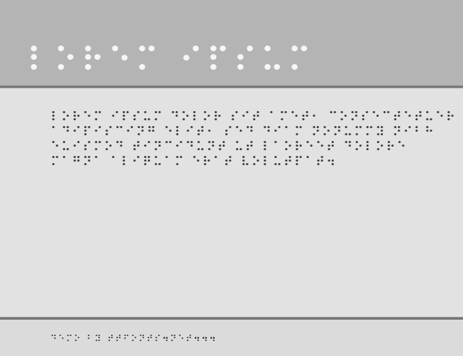 Balkan Peninsula Braille example