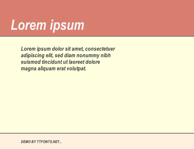 Arial Narrow Bold Italic example