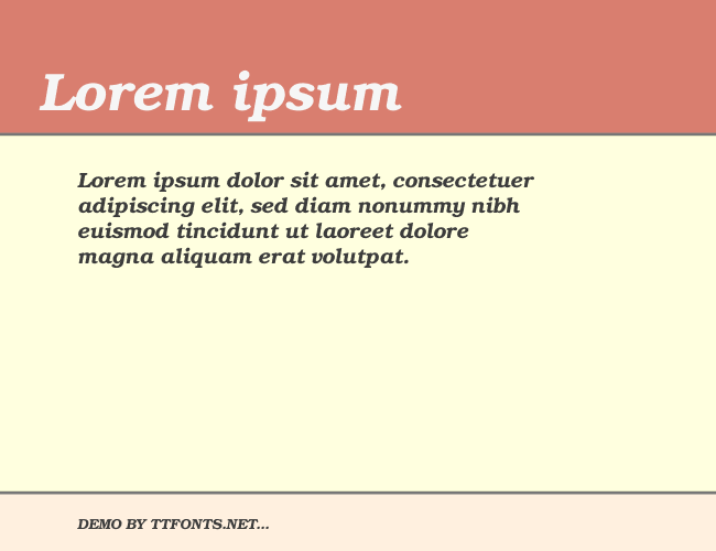 Bookman-DemiItalic example