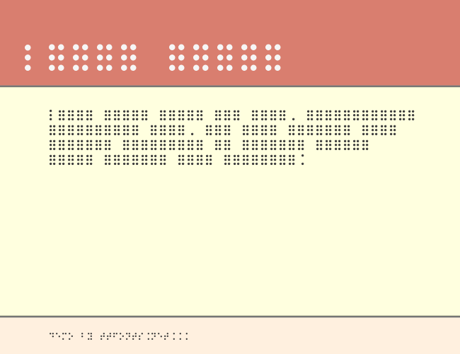 Braille example