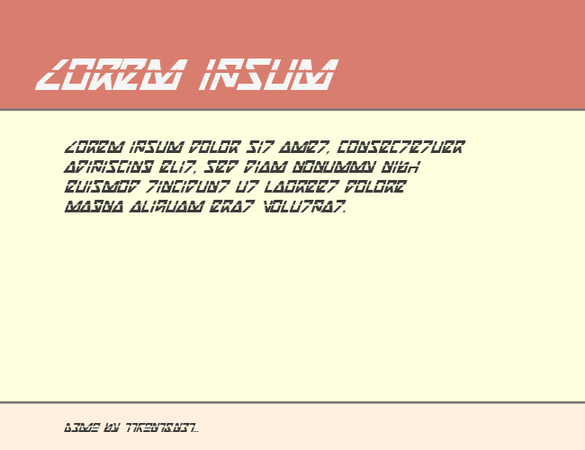 Nick Turbo Bold Italic Las example