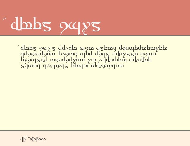 Tengwar Quenya example