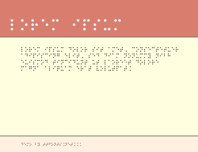 RNIB Braille example