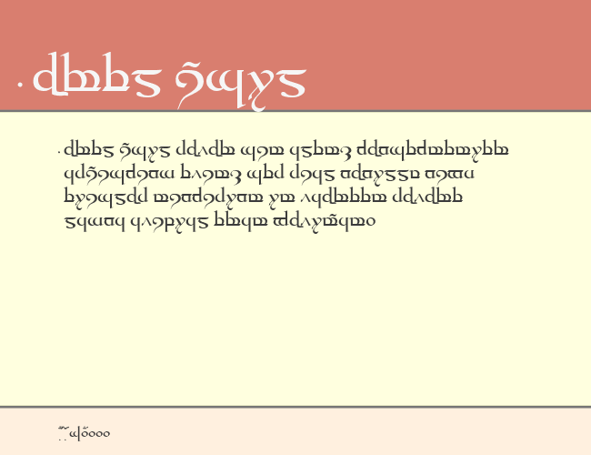 Tengwar Quenya example