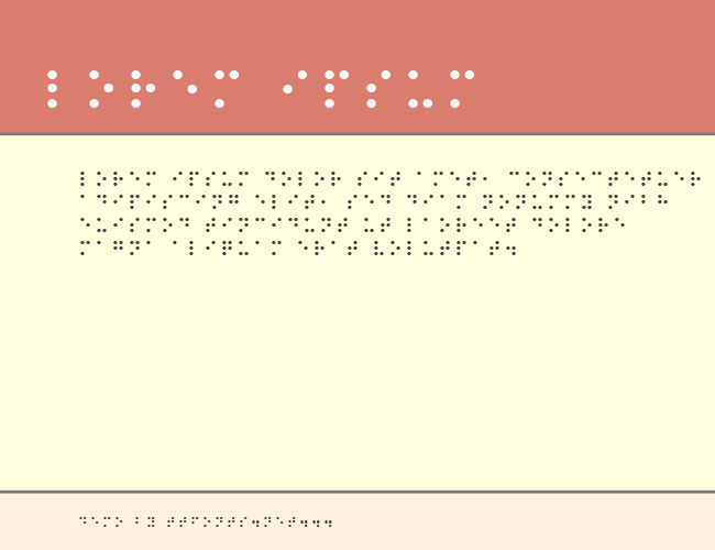 Balkan Peninsula Braille example