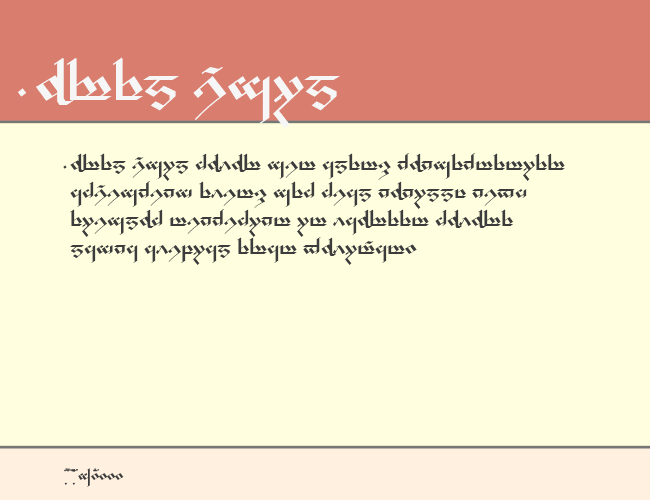 Tengwar Noldor example