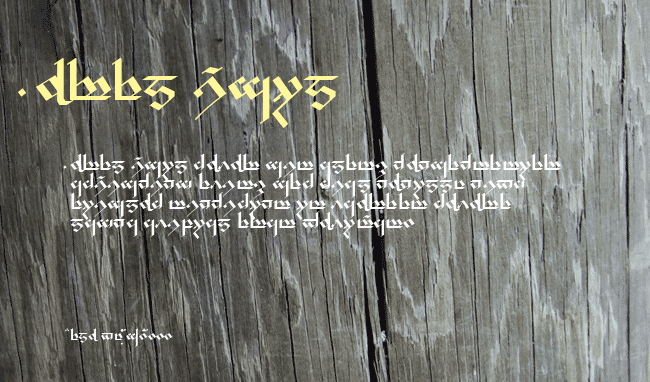 Tengwar Noldor example