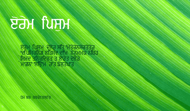 Gurmukhi-Normal example