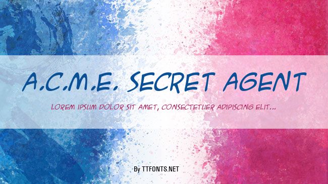 A.C.M.E. Secret Agent example