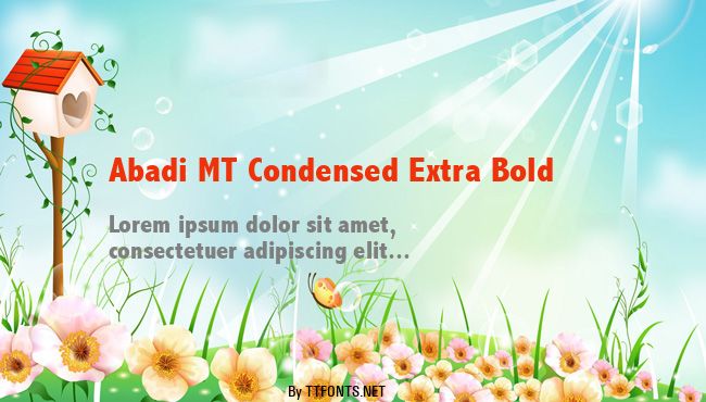 Abadi MT Condensed Extra Bold example