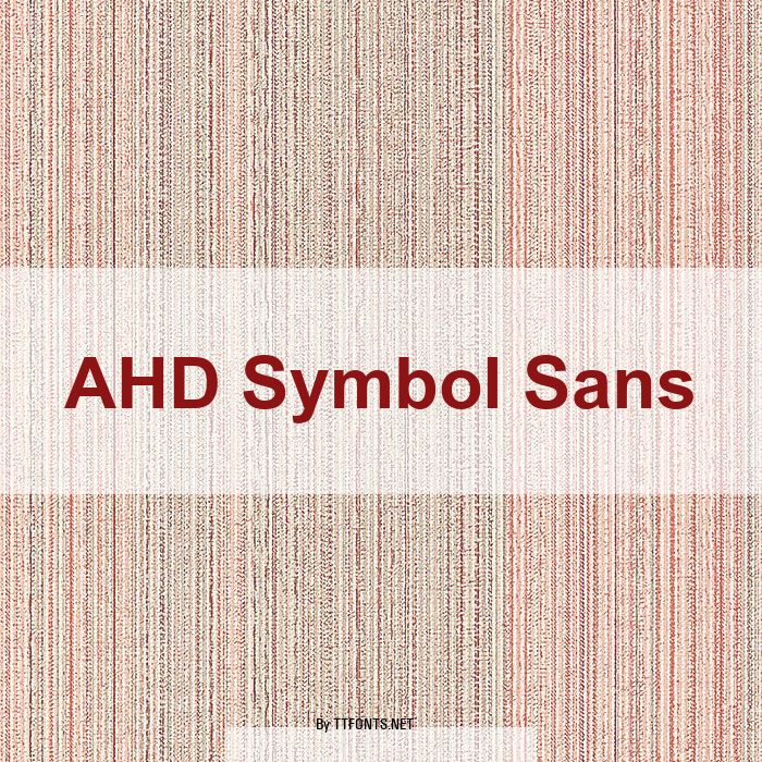 AHD Symbol Sans example