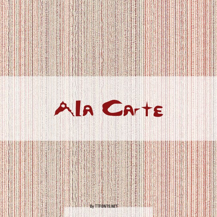Ala Carte example