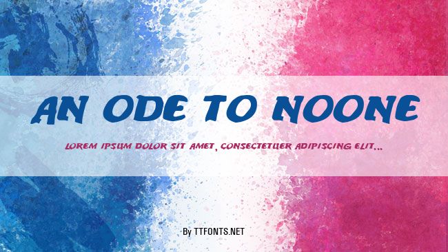 An ode to noone example