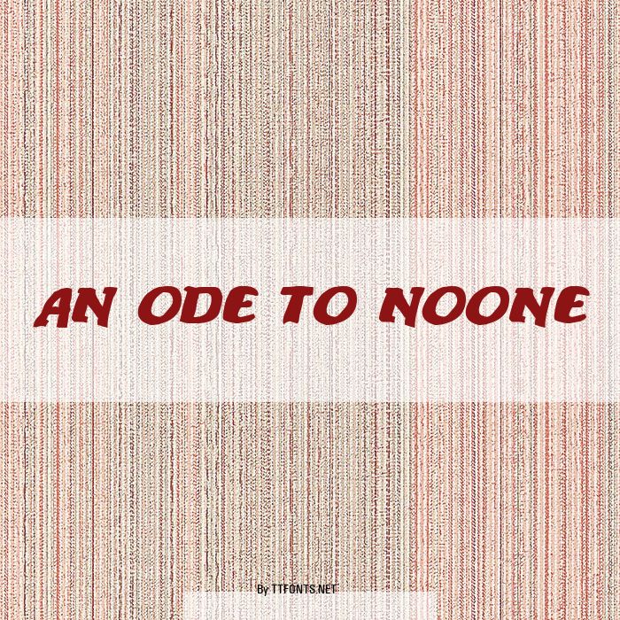 An ode to noone example