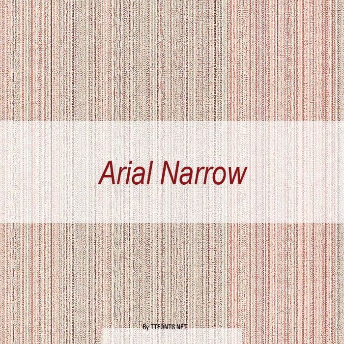 Arial Narrow example