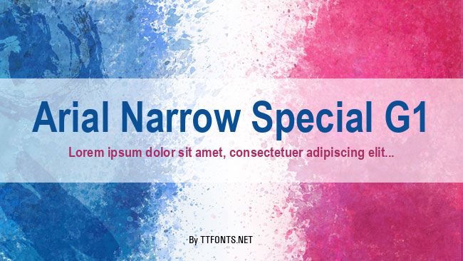 Arial Narrow Special G1 example