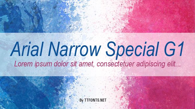 Arial Narrow Special G1 example