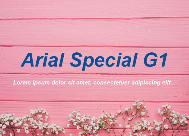 Arial Special G1 example