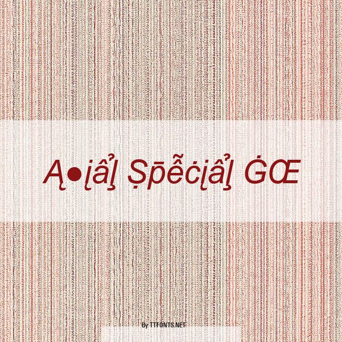 Arial Special G2 example