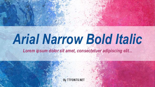 Arial Narrow Bold Italic example