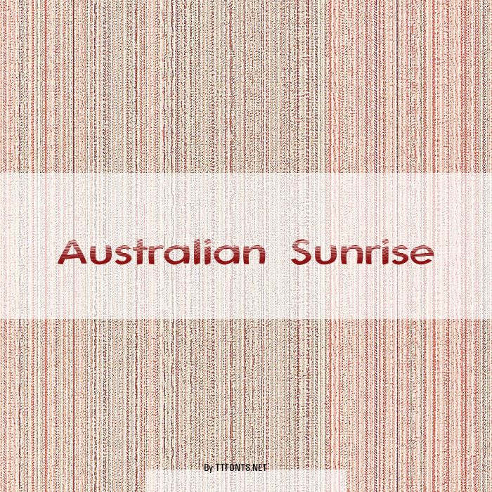 Australian Sunrise example