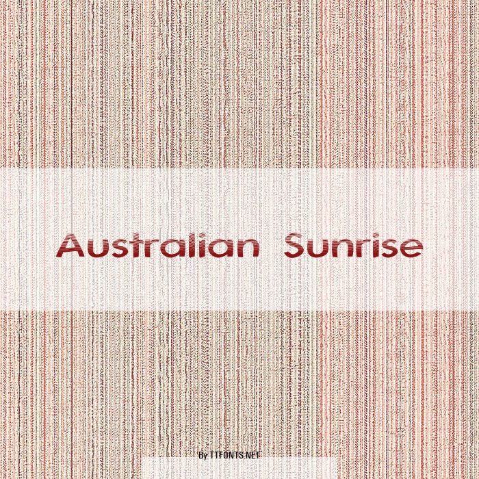 Australian Sunrise example